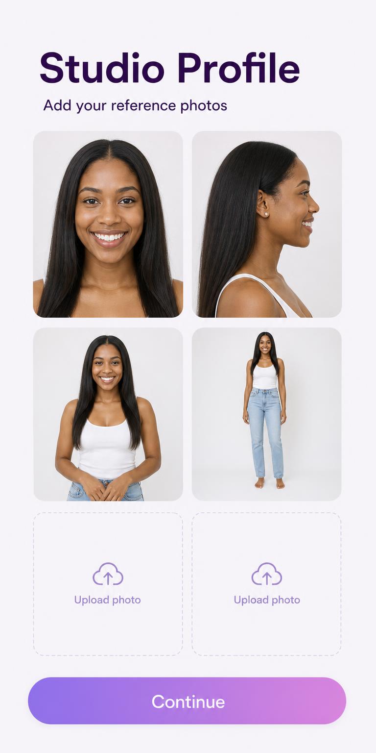 Reference photos being added to a Snapa Studio Profile